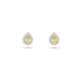 Pear-Cut Yellow Diamond Stud Earrings