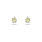Pear-Cut Yellow Diamond Stud Earrings