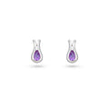 Pear-Shaped Amethyst Stud Earrings