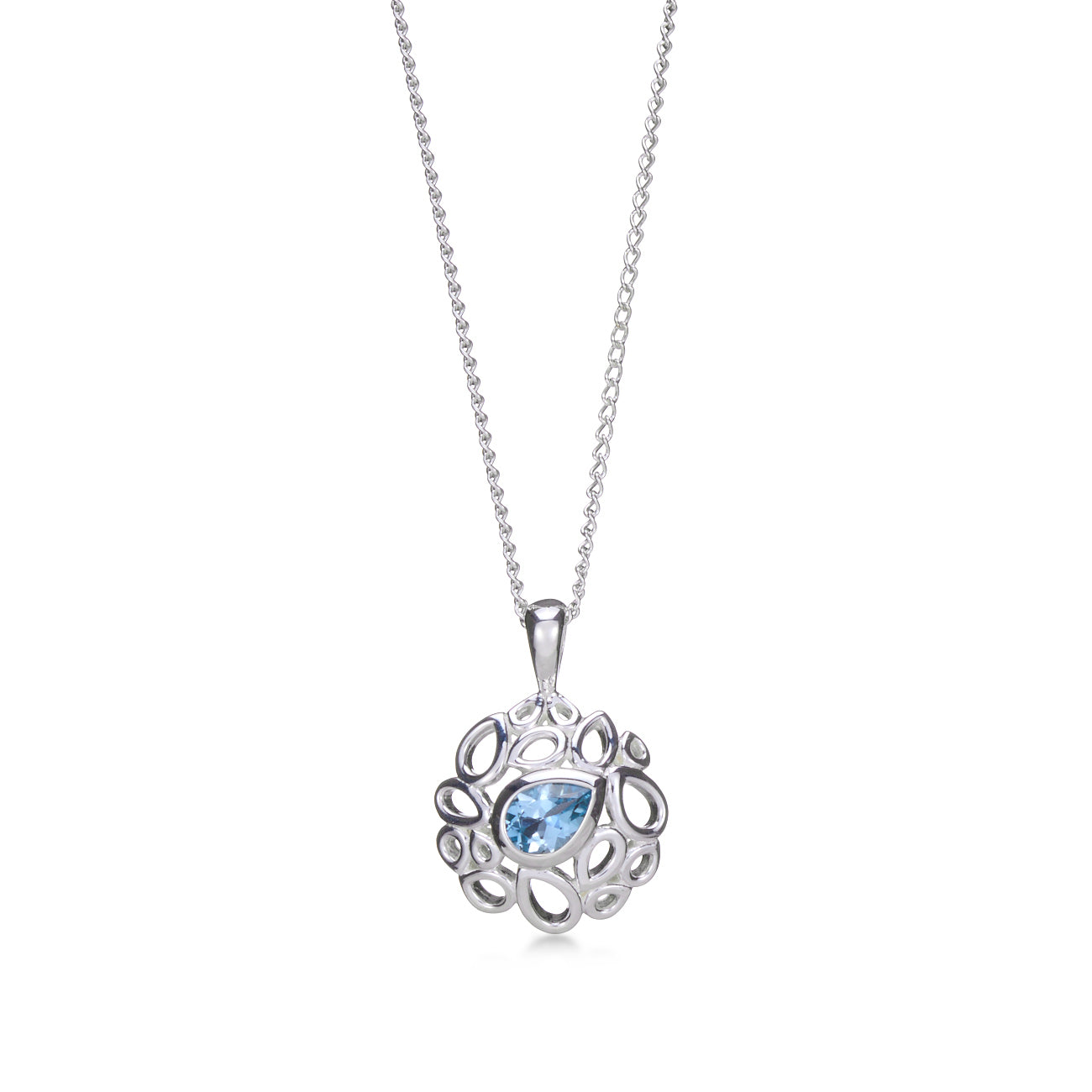 Pear-Shaped Blue Topaz Pendant