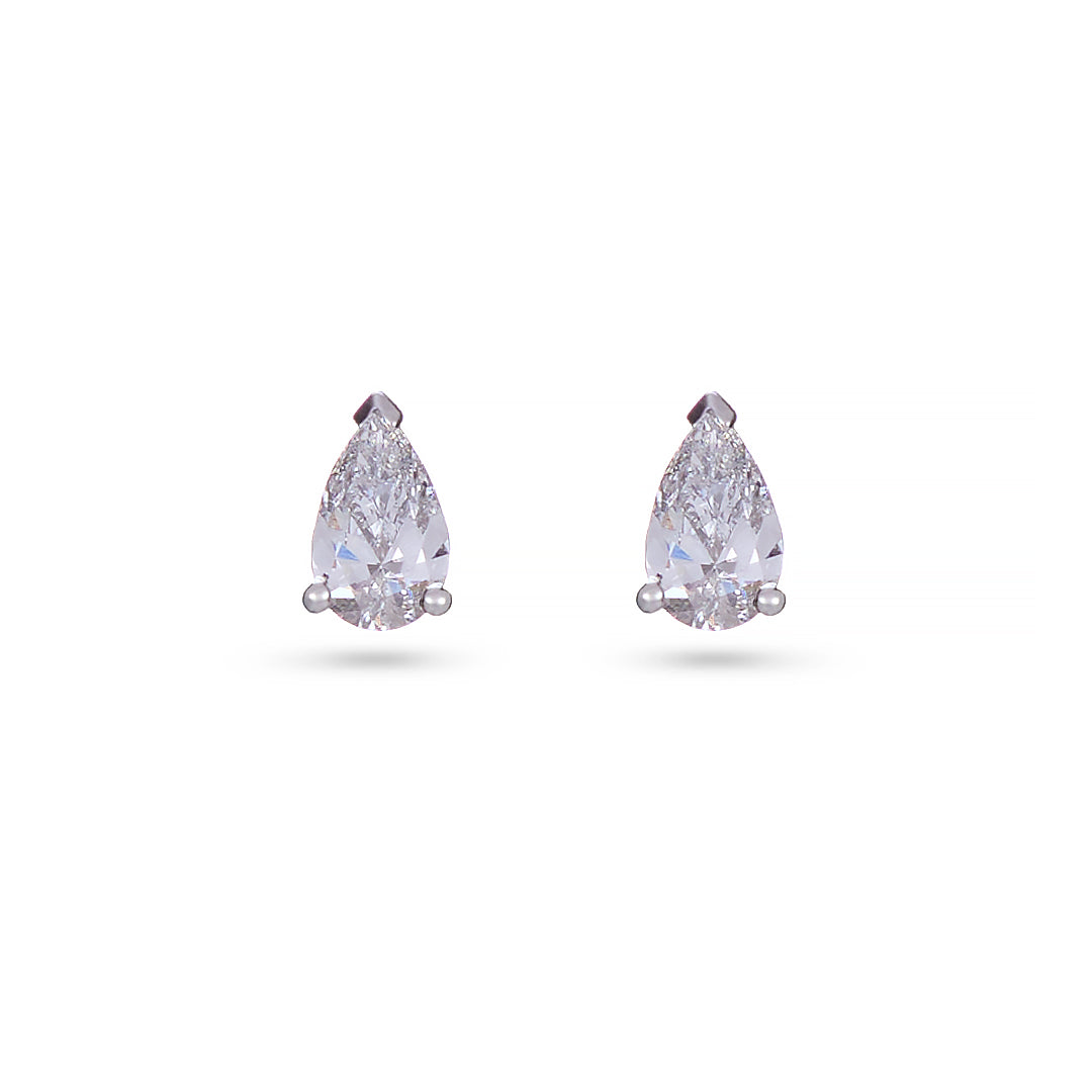 Pear-Shaped Diamond Stud Earrings