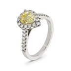 Pear Cut Yellow Diamond Cluster Ring