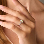 Pear Cut Yellow Diamond Cluster Ring