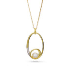 Pearl & Diamond Open Pendant