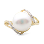 Pearl & Diamond Crossover Ring
