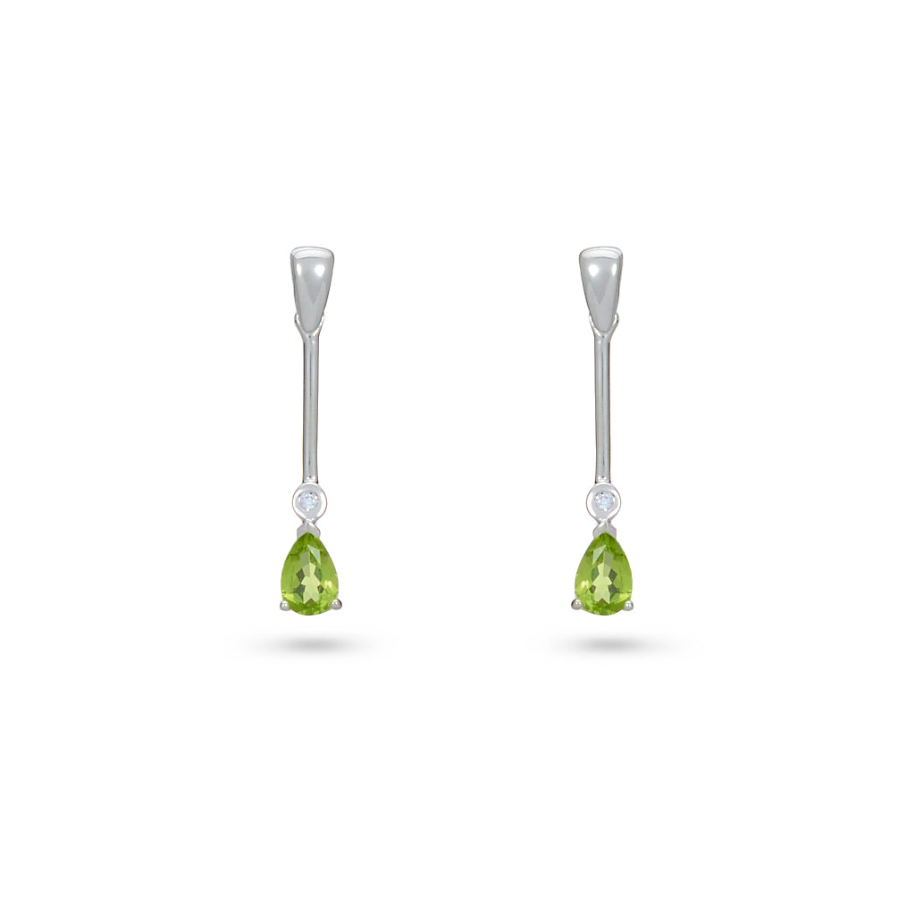 Peridot Bar Drop Earrings