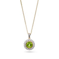 Peridot & Diamond Halo Pendant
