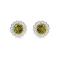 Peridot & Diamond Stud Earrings