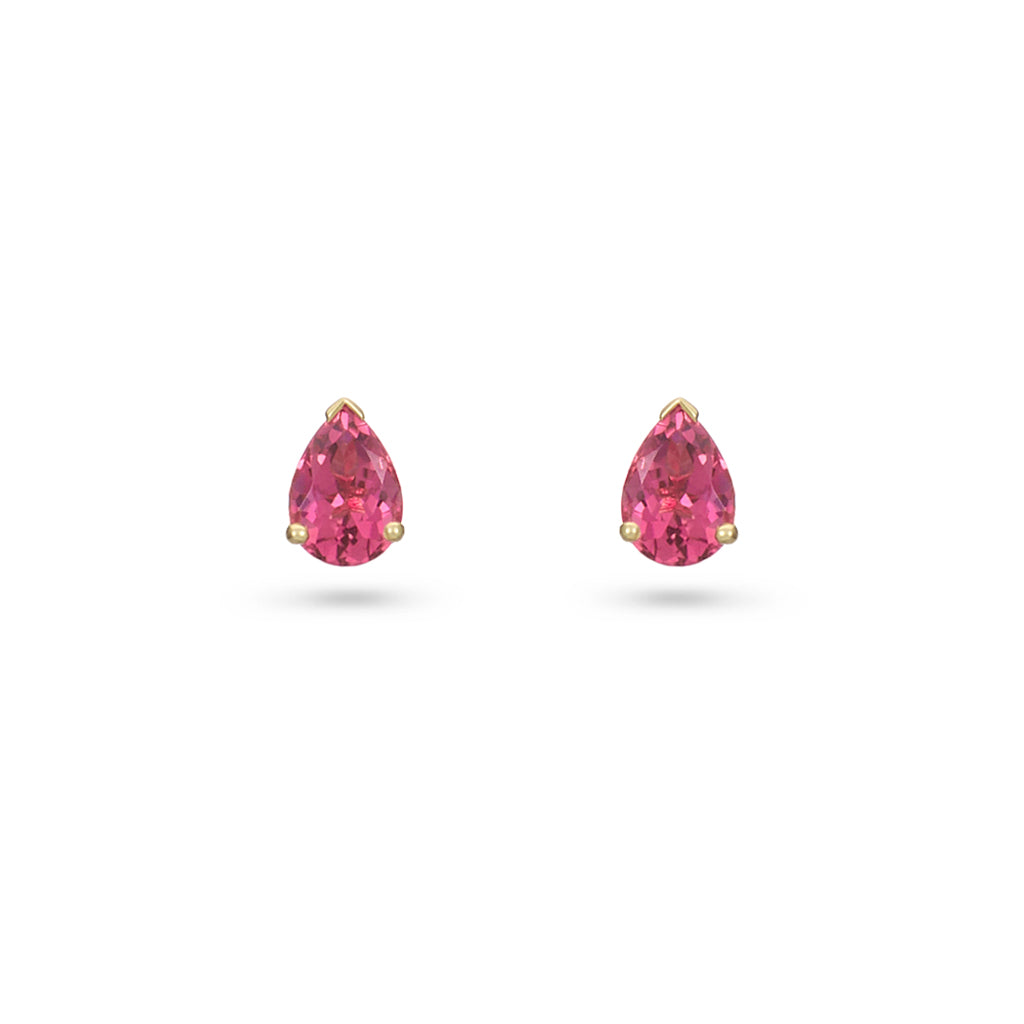 Pink Tourmaline Stud Earrings
