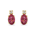 Pink Tourmaline & Diamond Stud Earrings