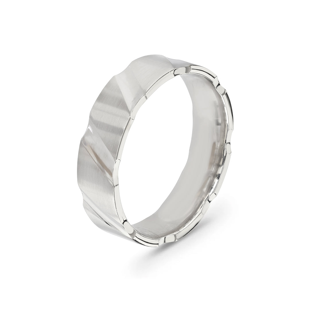 Platinum Grooved Gents’ Ring