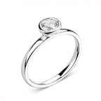 Platinum & Diamond Rubover Set Ring