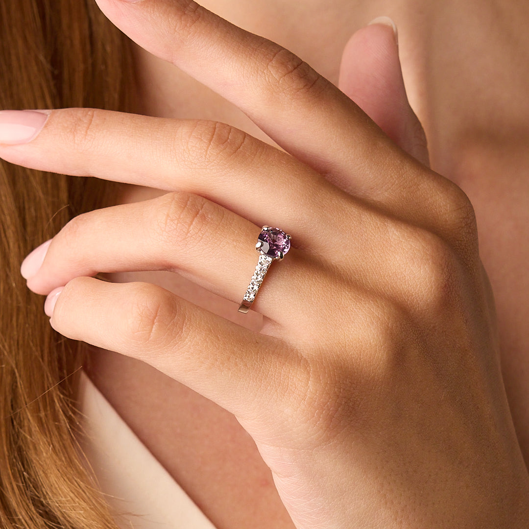 Purple Spinel & Diamond Ring