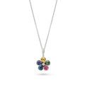 Rainbow Sapphire Flower Pendant