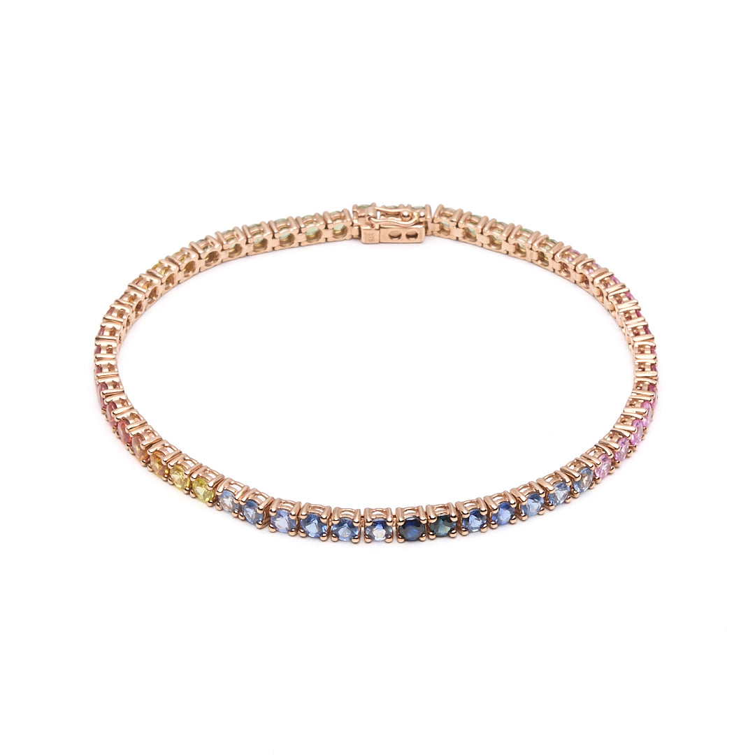 Rainbow Sapphire Tennis Bracelet