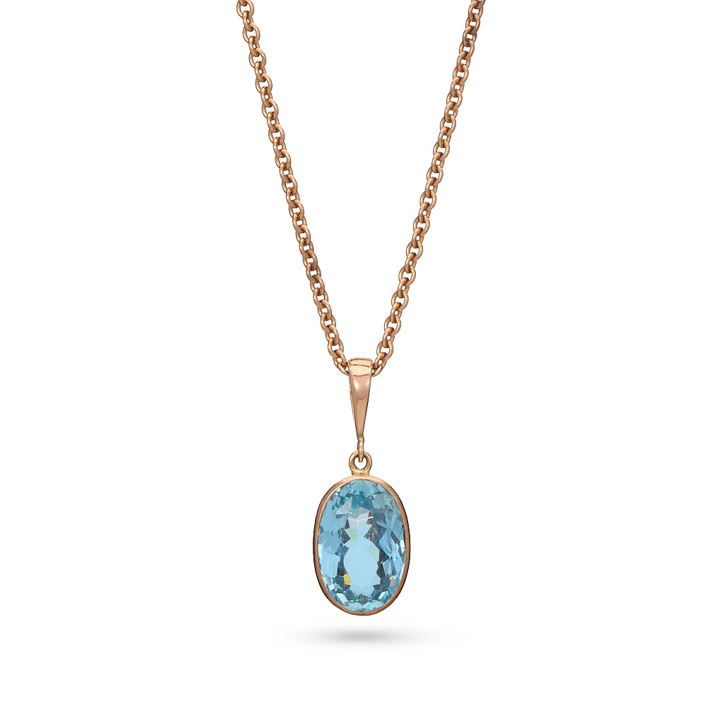Rose Gold Aquamarine Pendant