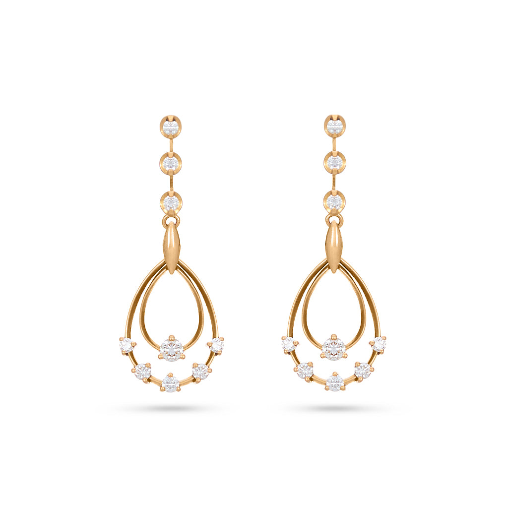 Rose Gold & Diamond Earrings