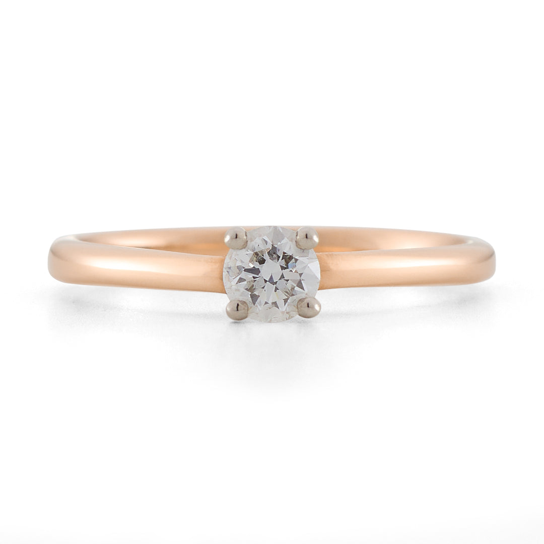 Rose Gold Diamond Solitaire Ring
