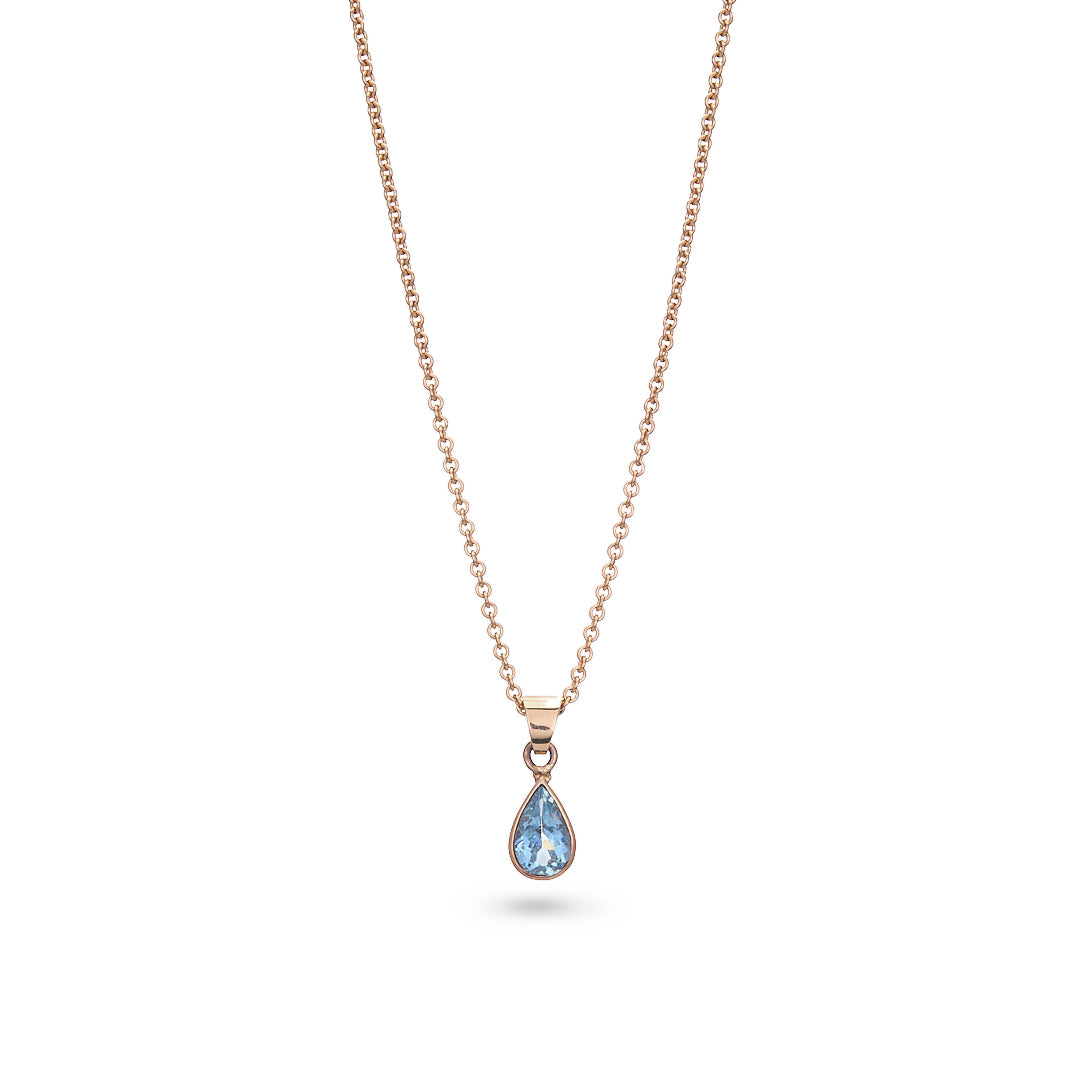 Rose Gold Aquamarine Pendant