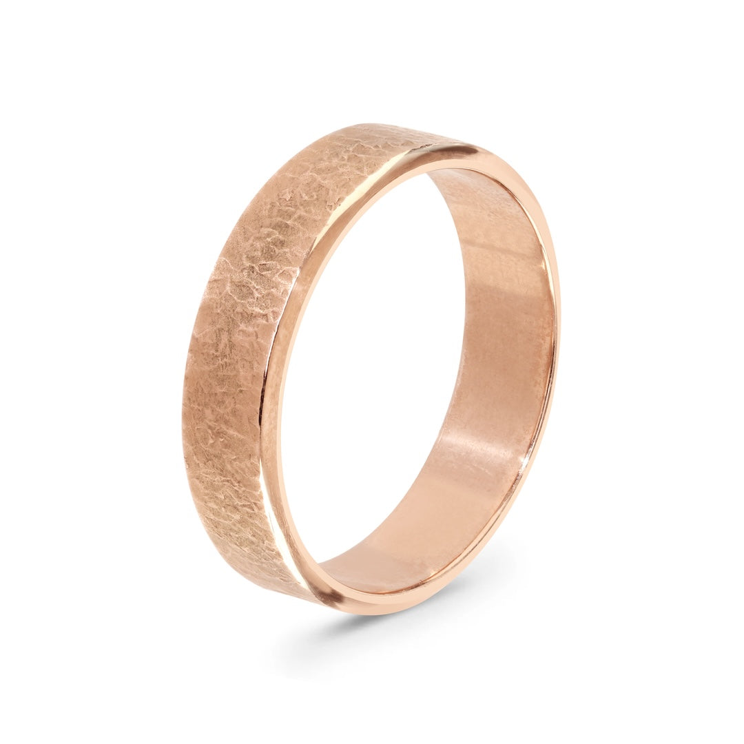 Rose Gold Hammered Wedding Ring