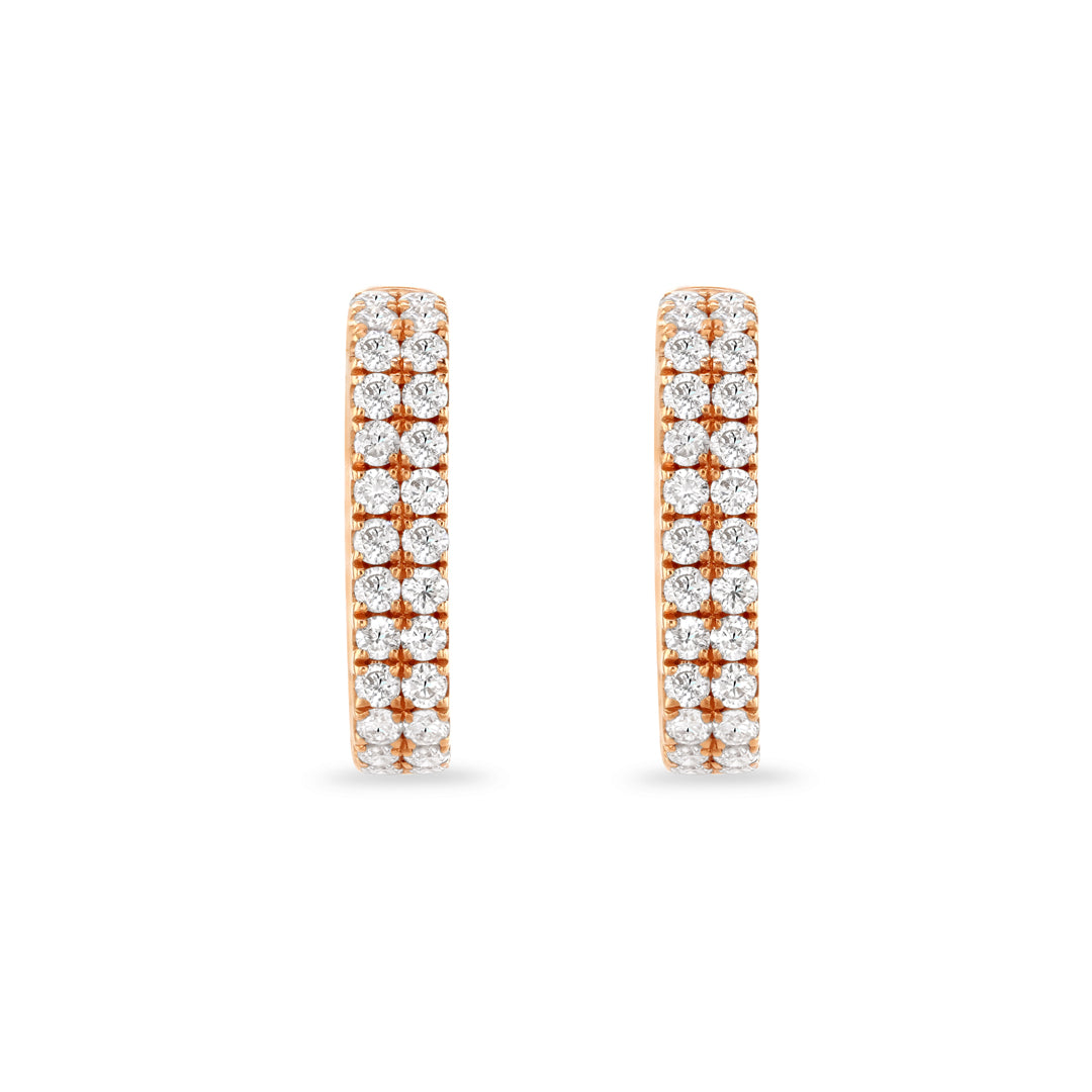 Rose Gold & Diamond Hoop Earrings
