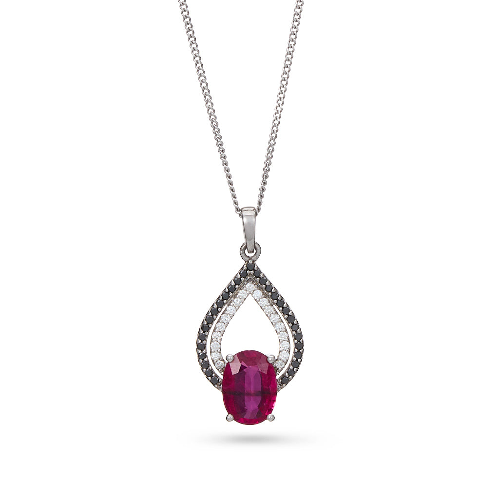 Ruby & Black Diamond Pendant