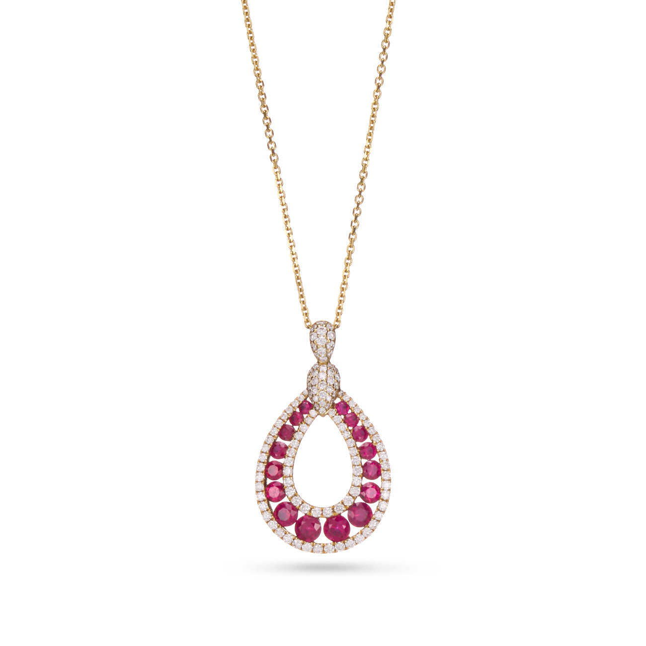 Ruby & Diamond Drop Pendant