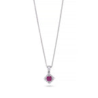 Ruby & Diamond Square Pendant