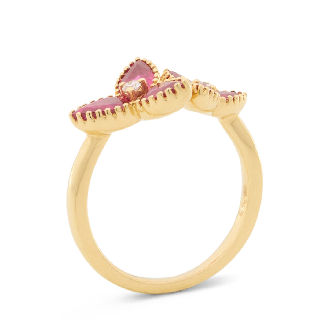 Ruby Flower Ring