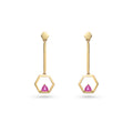 Ruby Geometric Drop Earrings