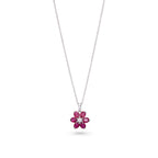 Ruby & Diamond Flower Pendant