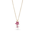 Ruby & Diamond Flower Pendant