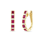 Ruby & Diamond Hoop Earrings