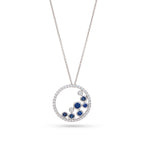 Sapphire & Diamond Circle Pendant