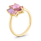 Sapphire & Ruby Cluster Ring