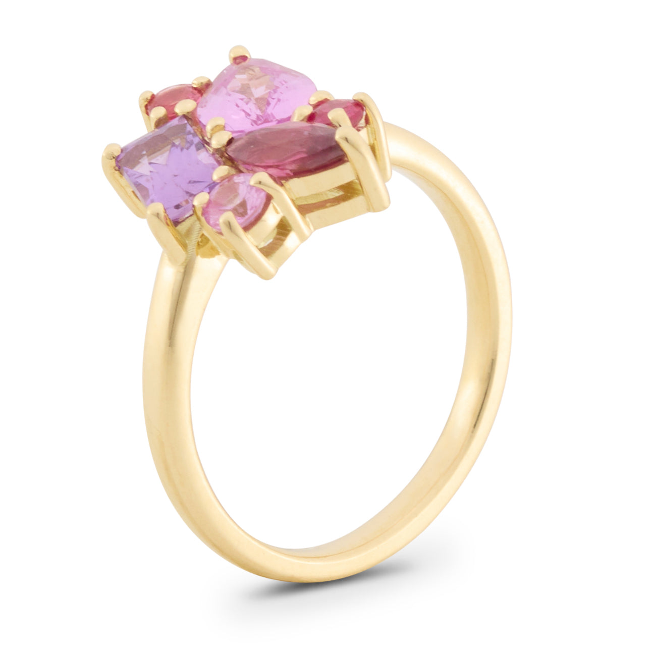 Sapphire & Ruby Cluster Ring