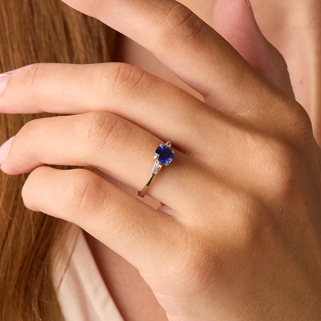 Sapphire & Baguette Diamond Ring