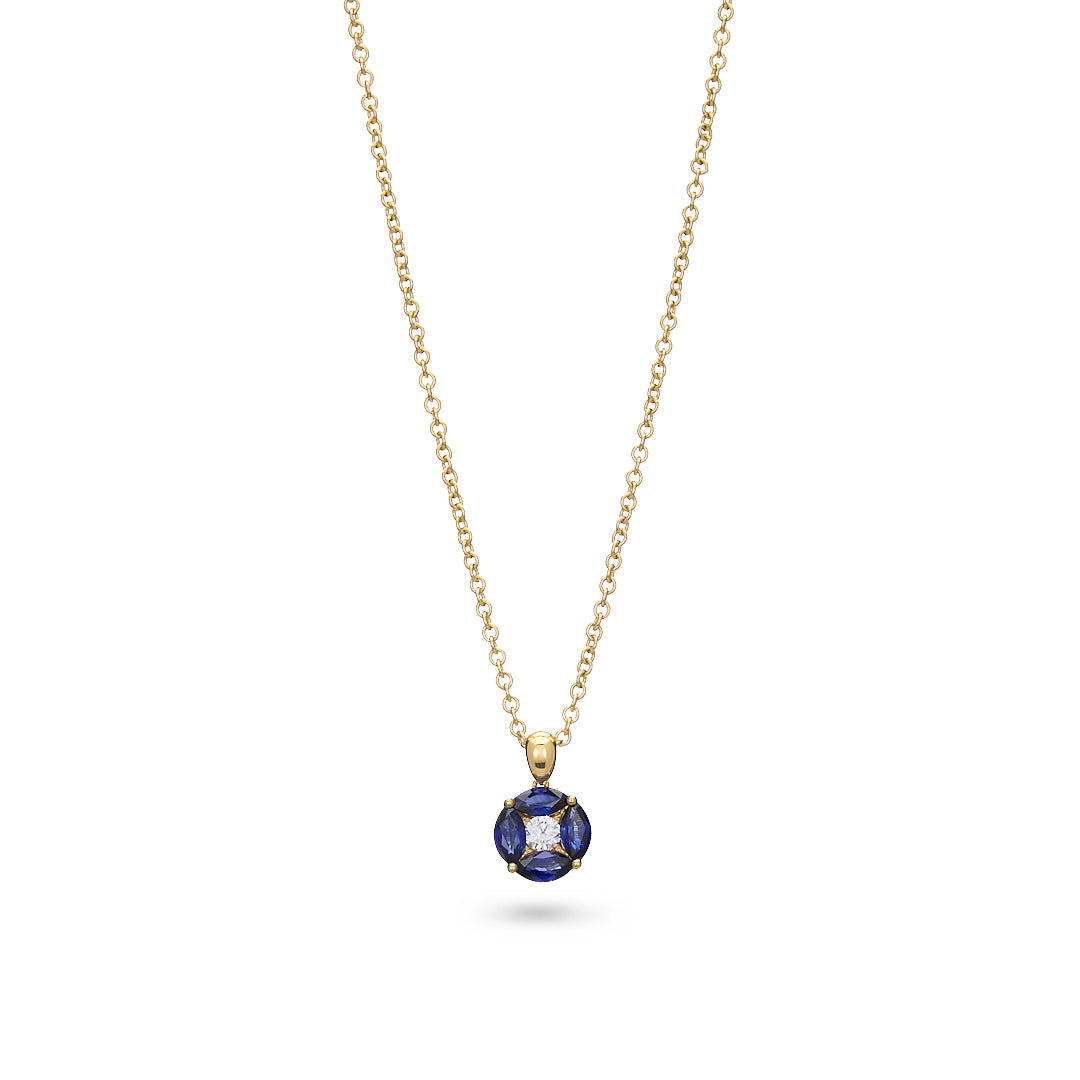 Sapphire & Diamond Cluster Pendant