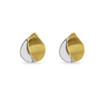 Satin Gold & White Gold Stud Earrings