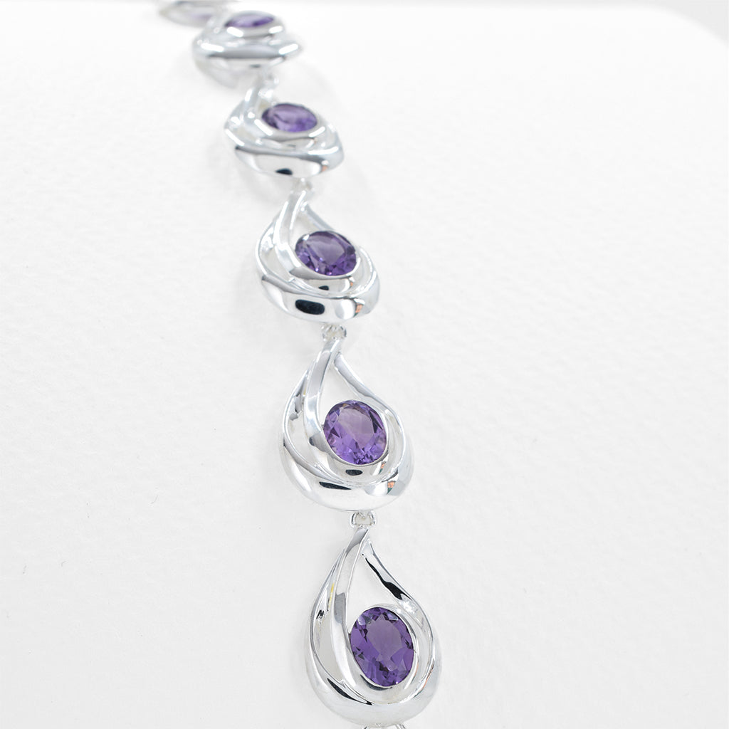 Silver Amethyst Bracelet