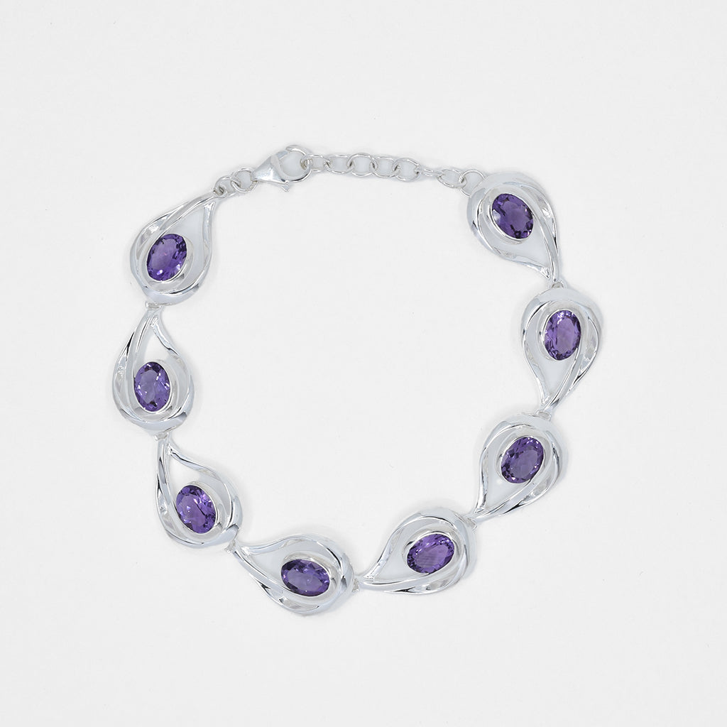 Silver Amethyst Bracelet