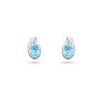 Silver Blue Topaz Earrings