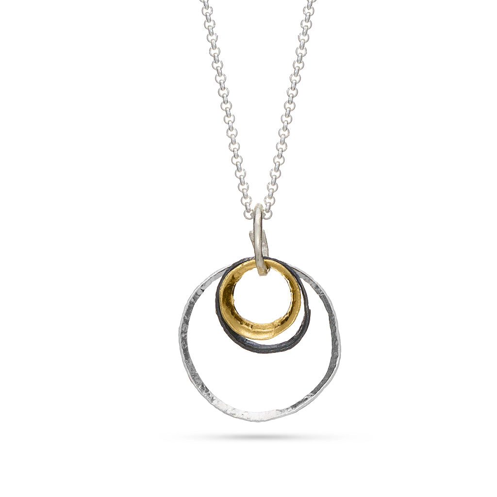Silver & Gold Circle Pendant