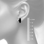 Silver Blue Topaz Bar Stud Earrings