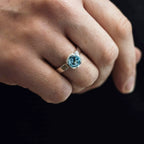 Silver Blue Topaz Bezel Set Ring