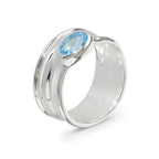 Silver Blue Topaz Statement Ring
