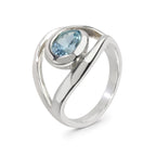 Silver Blue Topaz Wrap Ring