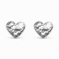 Textured Silver Heart Studs