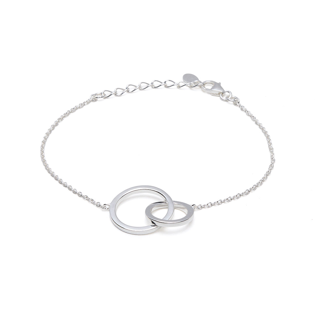 Silver Interlocking Circles Bracelet