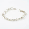 Silver Oval Link & Circles Bracelet